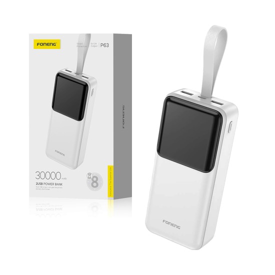 Power Bank Foneng P63 con 2 Outputs 30000mAh 22,5W Branco